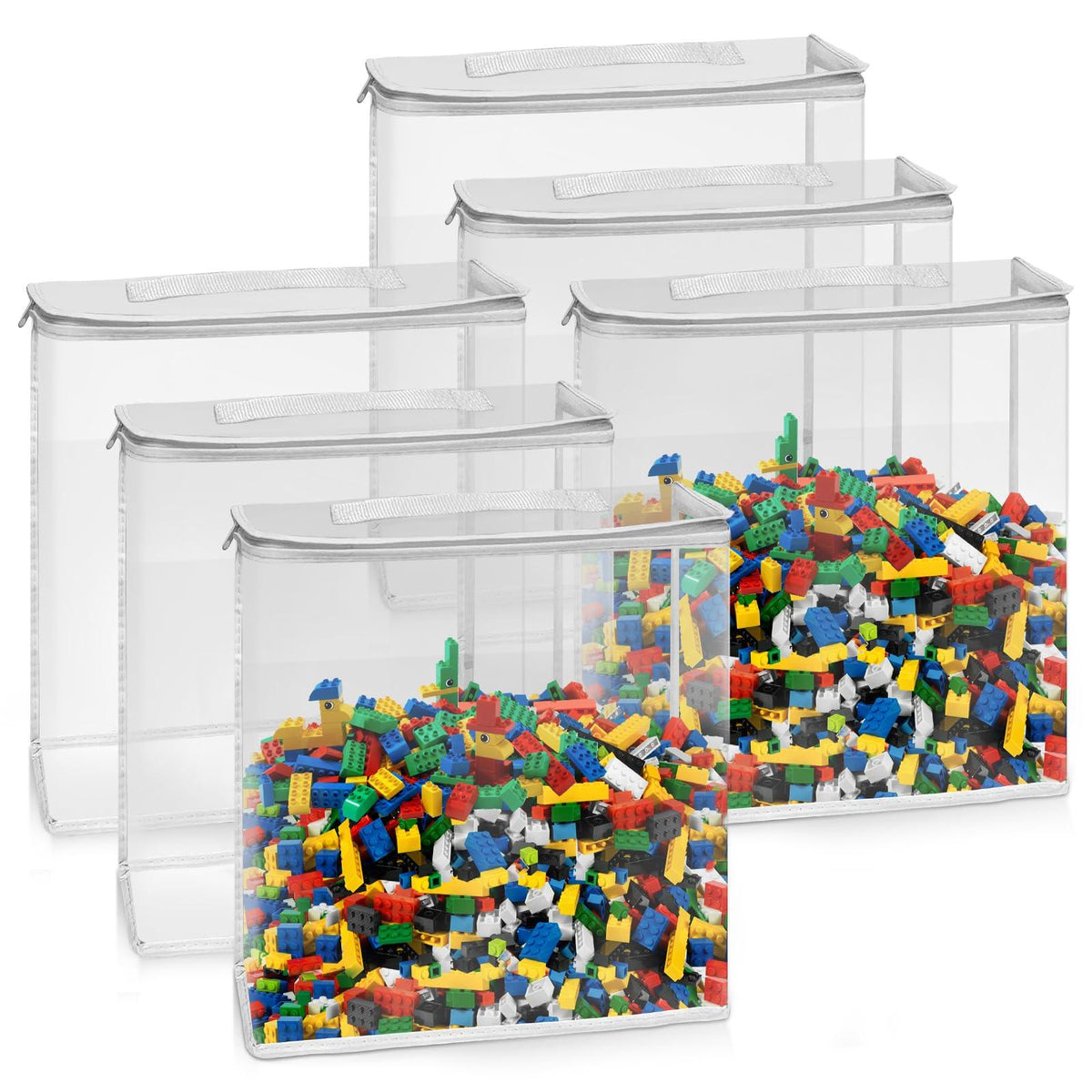 6 Pack Transparent Toy Storage Bag - Hoyula