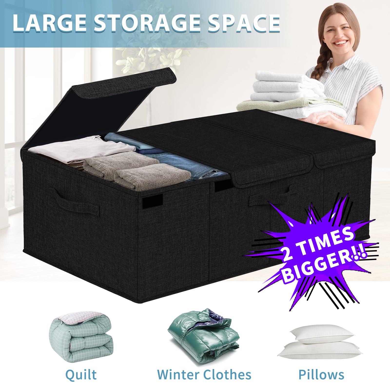 Black Deep Under Bed Storage Container - Hoyula