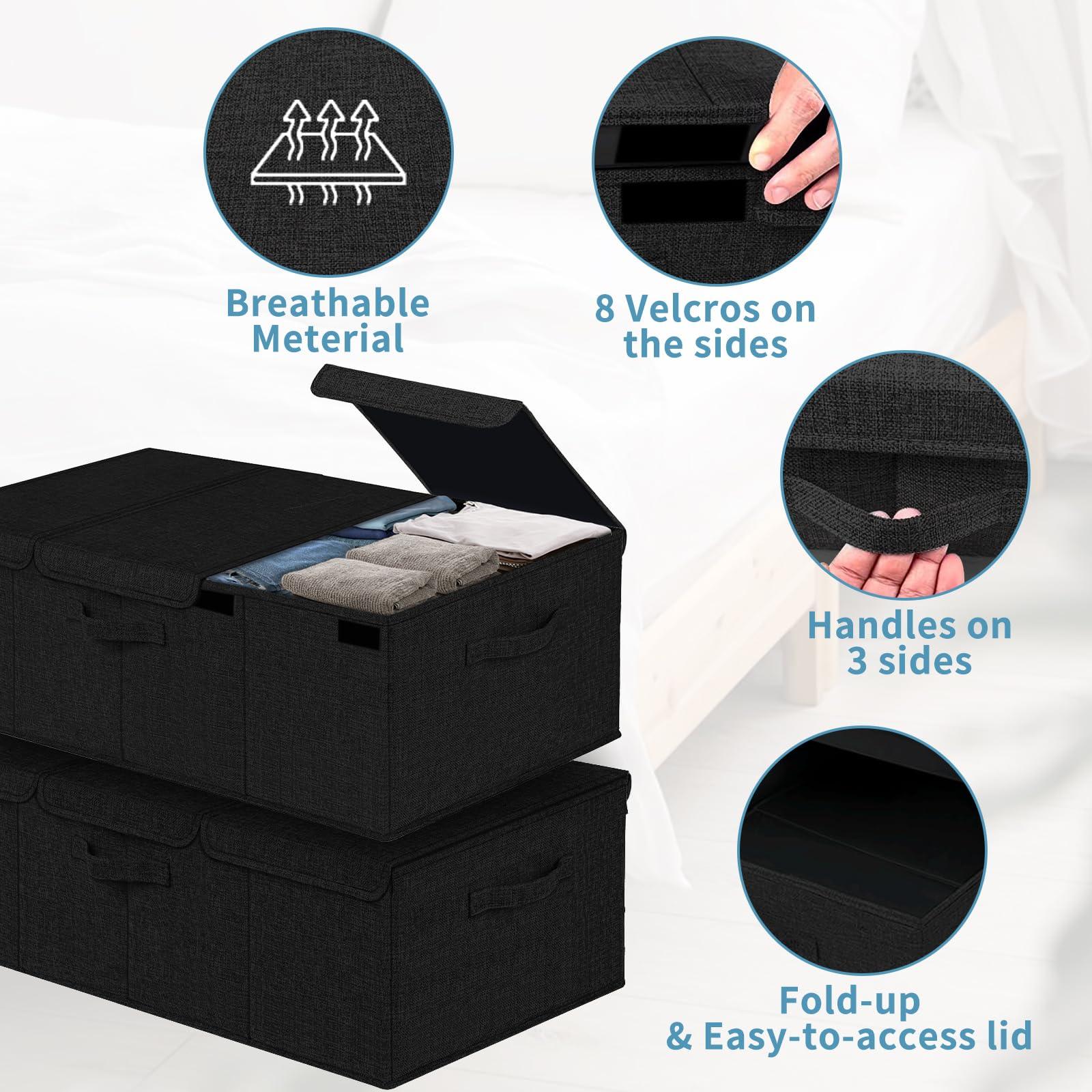 Black Deep Under Bed Storage Container - Hoyula