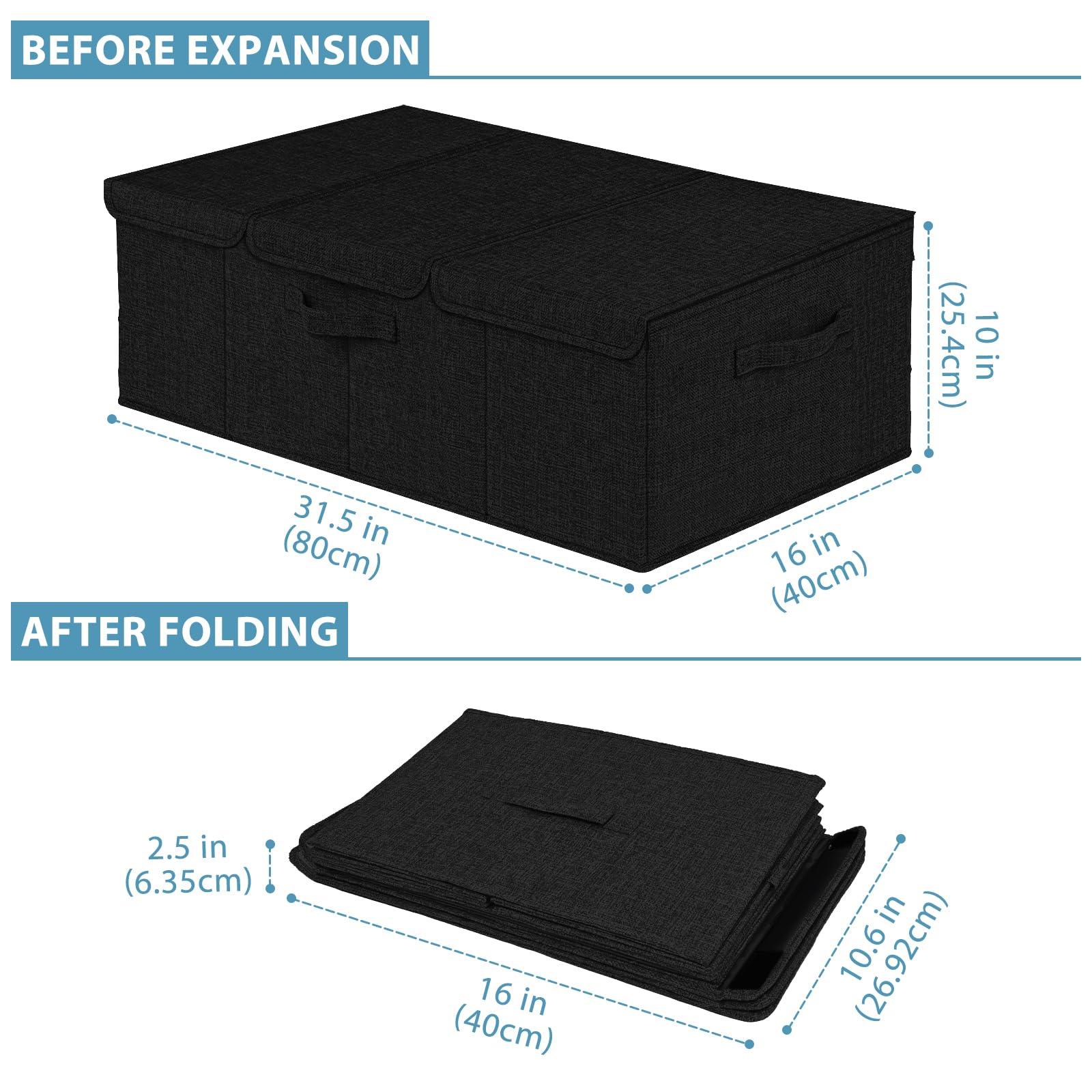 Black Deep Under Bed Storage Container - Hoyula