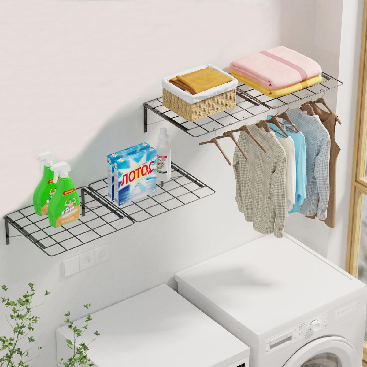 Wall Mount Laundry Room Shelves - Hoyula