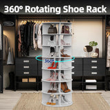 Rotating Shoe Rack 7-Tier Wood Shoe Organizer - Hoyula