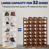 Rotating Shoe Rack 7-Tier Wood Shoe Organizer - Hoyula