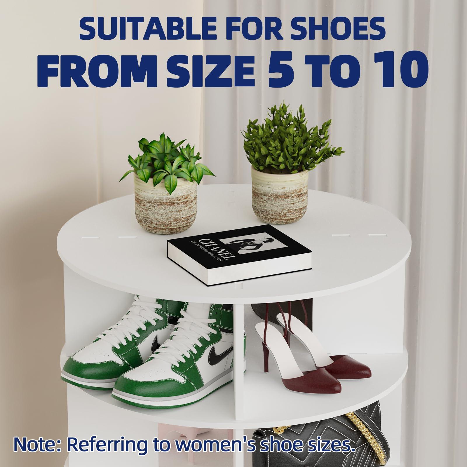 Rotating Shoe Rack 7-Tier Wood Shoe Organizer - Hoyula